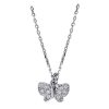 IN421442 - SS Italian Child's White Cz Butterfly Necklet